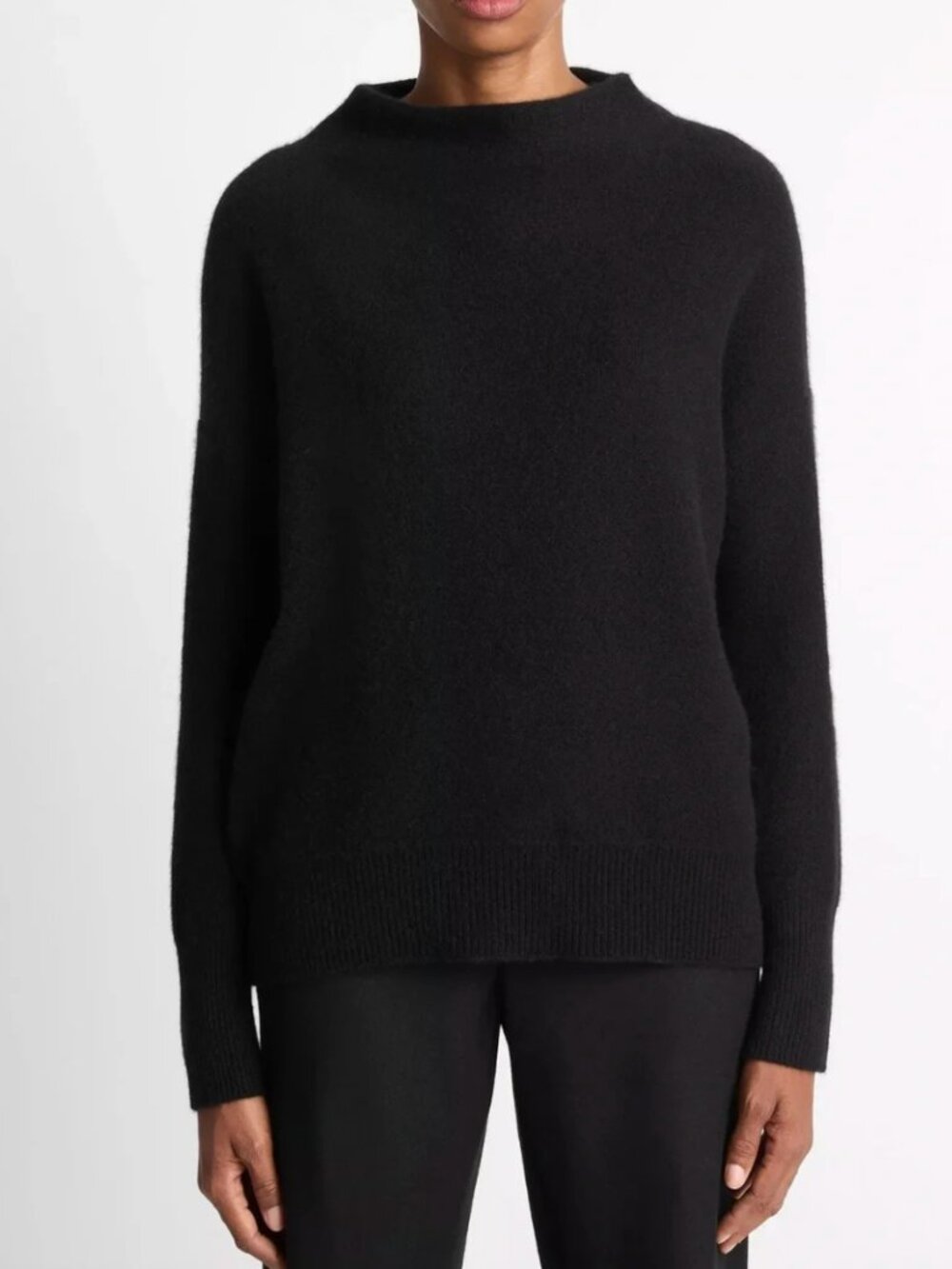 Vince Black Funnelneck Knit Sweater